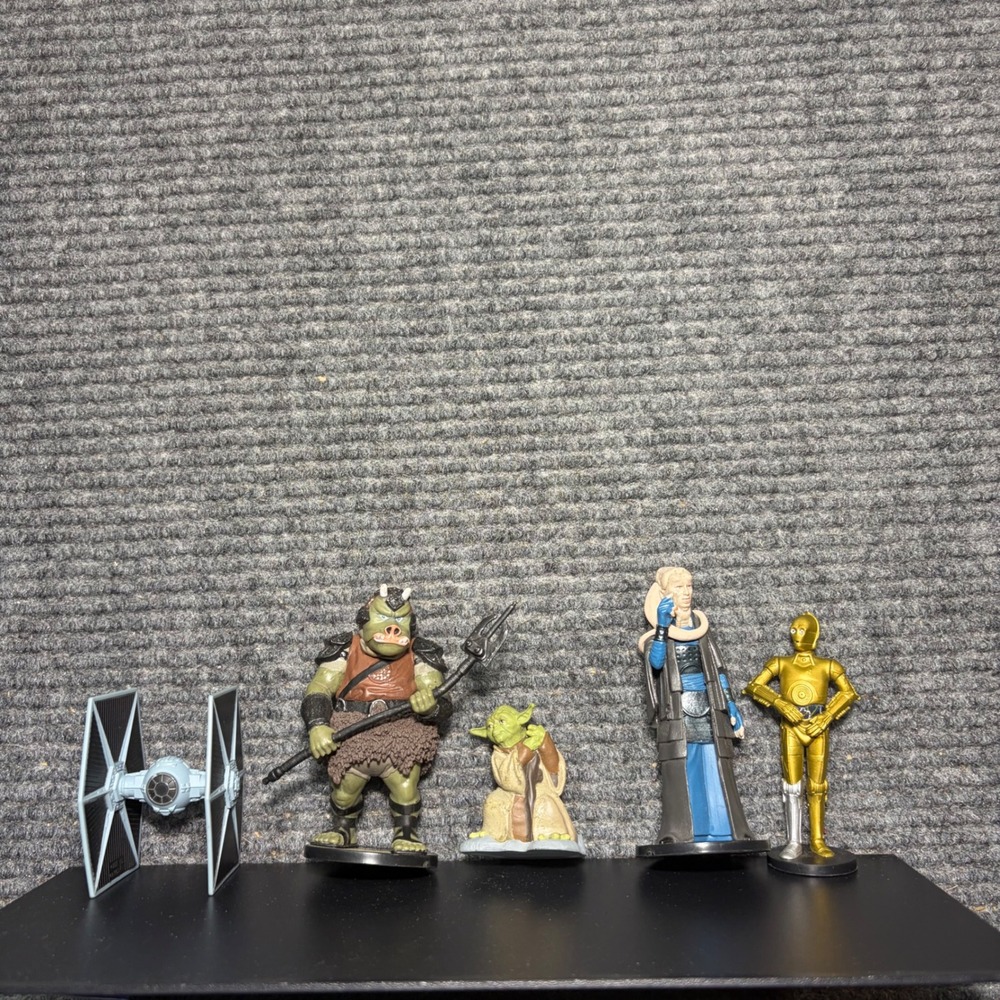 Star Wars Disney Store PVC Figurine Lot Yoda C-3PO Bib Fortuna TIE Fighter 5pc